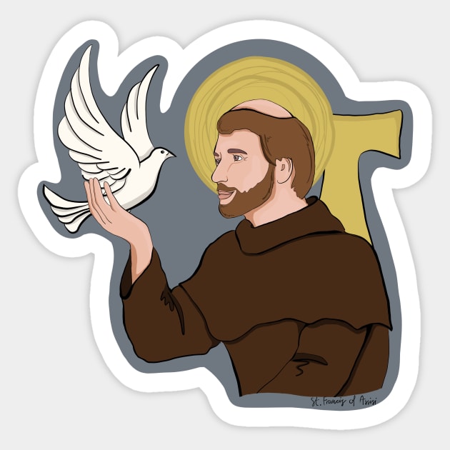 St. Francis of Assisi Sticker by mfrancescon13